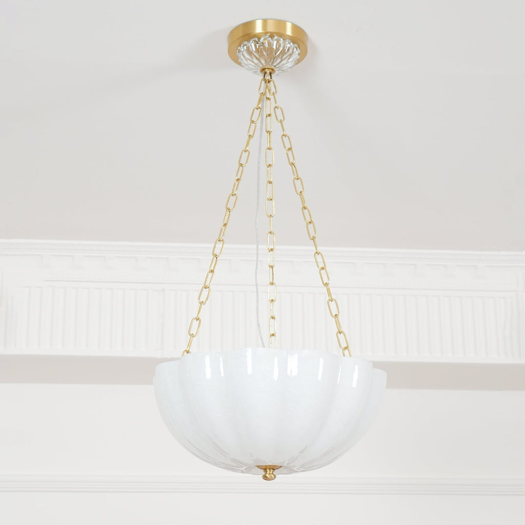 Lustra Lustre Verre Bol Laiton Chaîne - Neutralighting