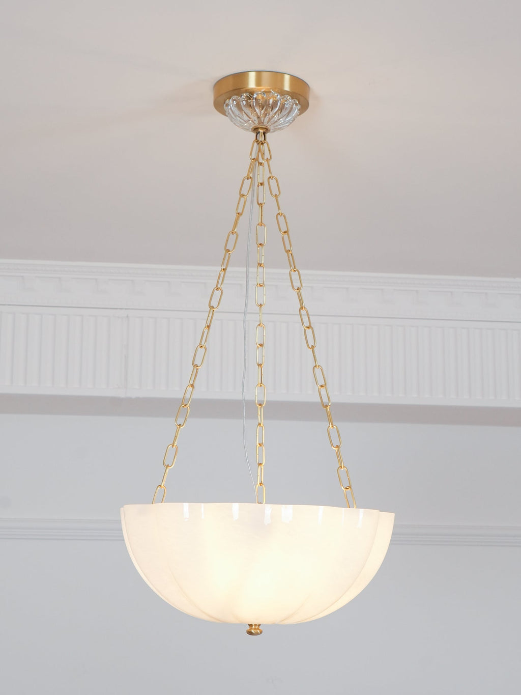 Lustra Lustre Verre Bol Laiton Chaîne - Neutralighting
