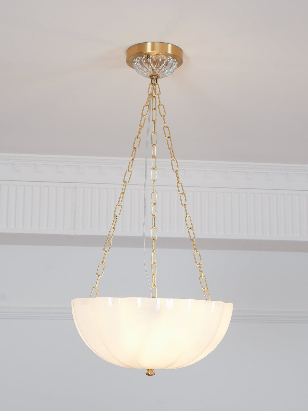 Lustra Lustre Verre Bol Laiton Chaîne - Neutralighting