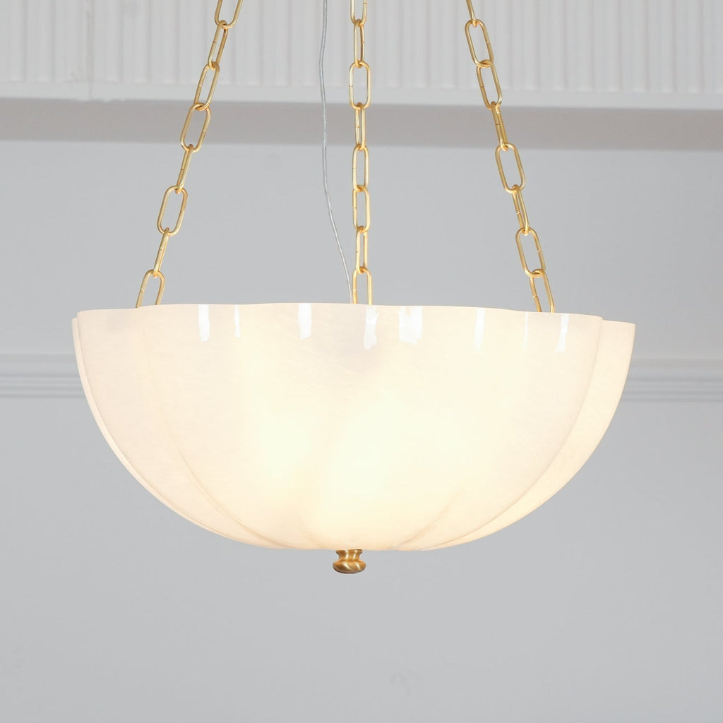 Lustra Lustre Verre Bol Laiton Chaîne - Neutralighting