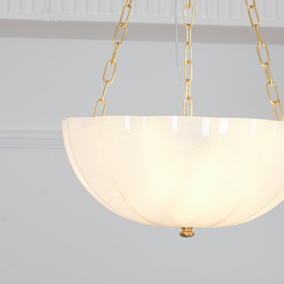 Lustra Lustre Verre Bol Laiton Chaîne - Neutralighting