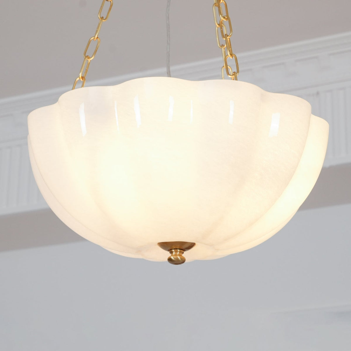 Lustra Lustre Verre Bol Laiton Chaîne - Neutralighting