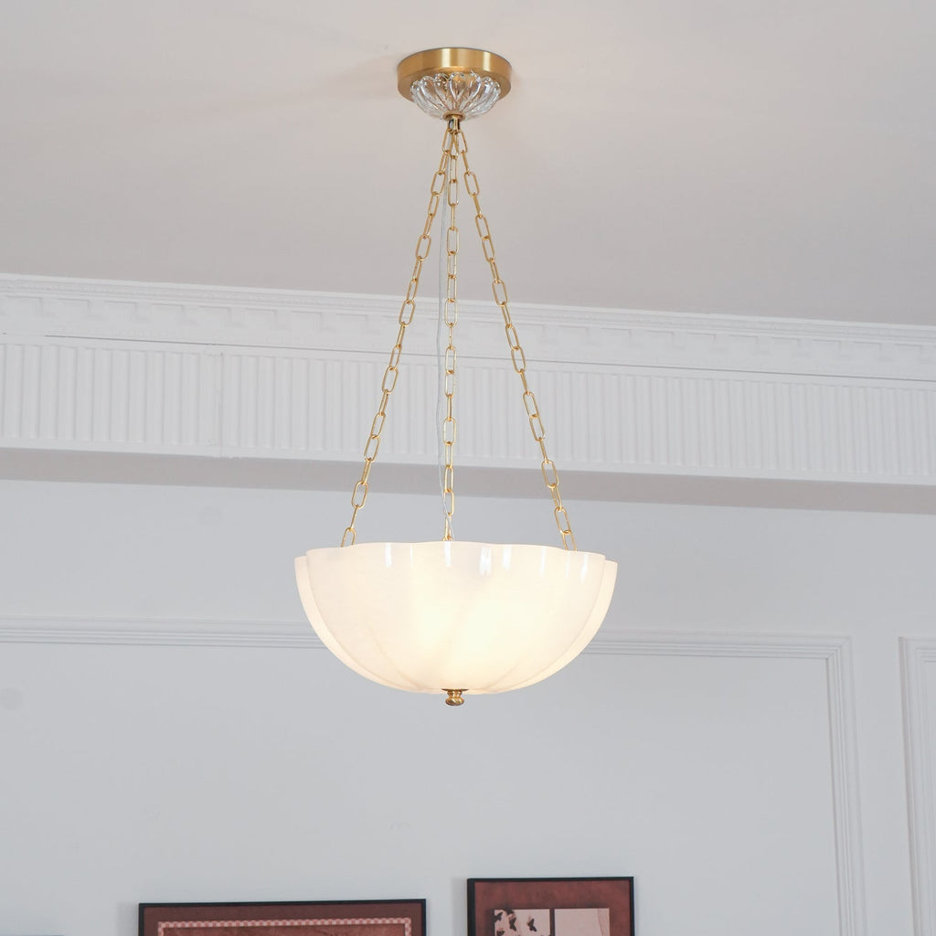 Lustra Lustre Verre Bol Laiton Chaîne - Neutralighting