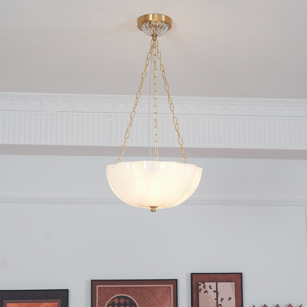 Lustra Lustre Verre Bol Laiton Chaîne - Neutralighting