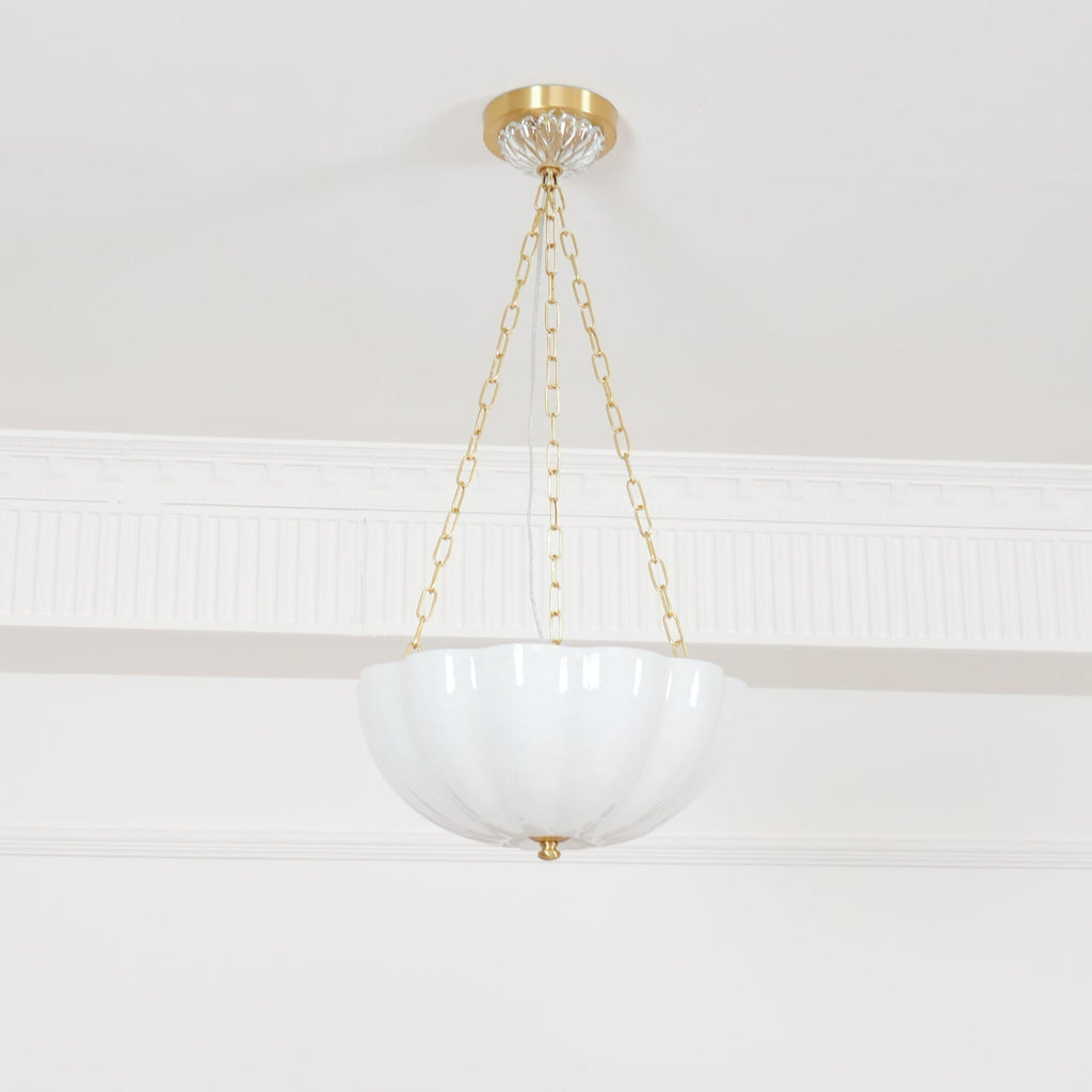 Lustra Lustre Verre Bol Laiton Chaîne - Neutralighting
