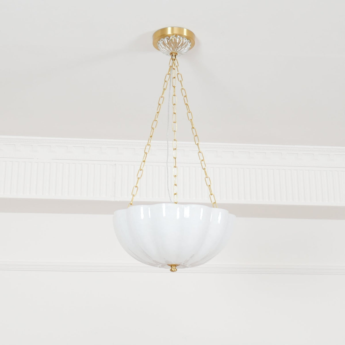 Lustra Lustre Verre Bol Laiton Chaîne - Neutralighting