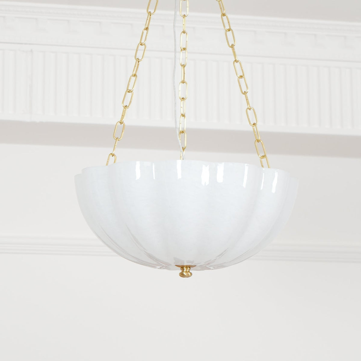 Lustra Lustre Verre Bol Laiton Chaîne - Neutralighting
