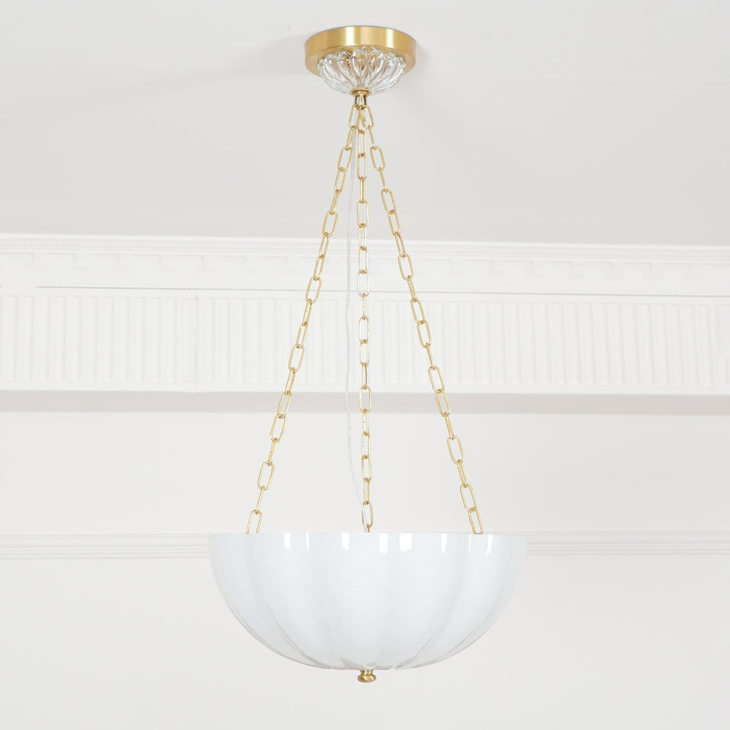 Lustra Lustre Verre Bol Laiton Chaîne - Neutralighting