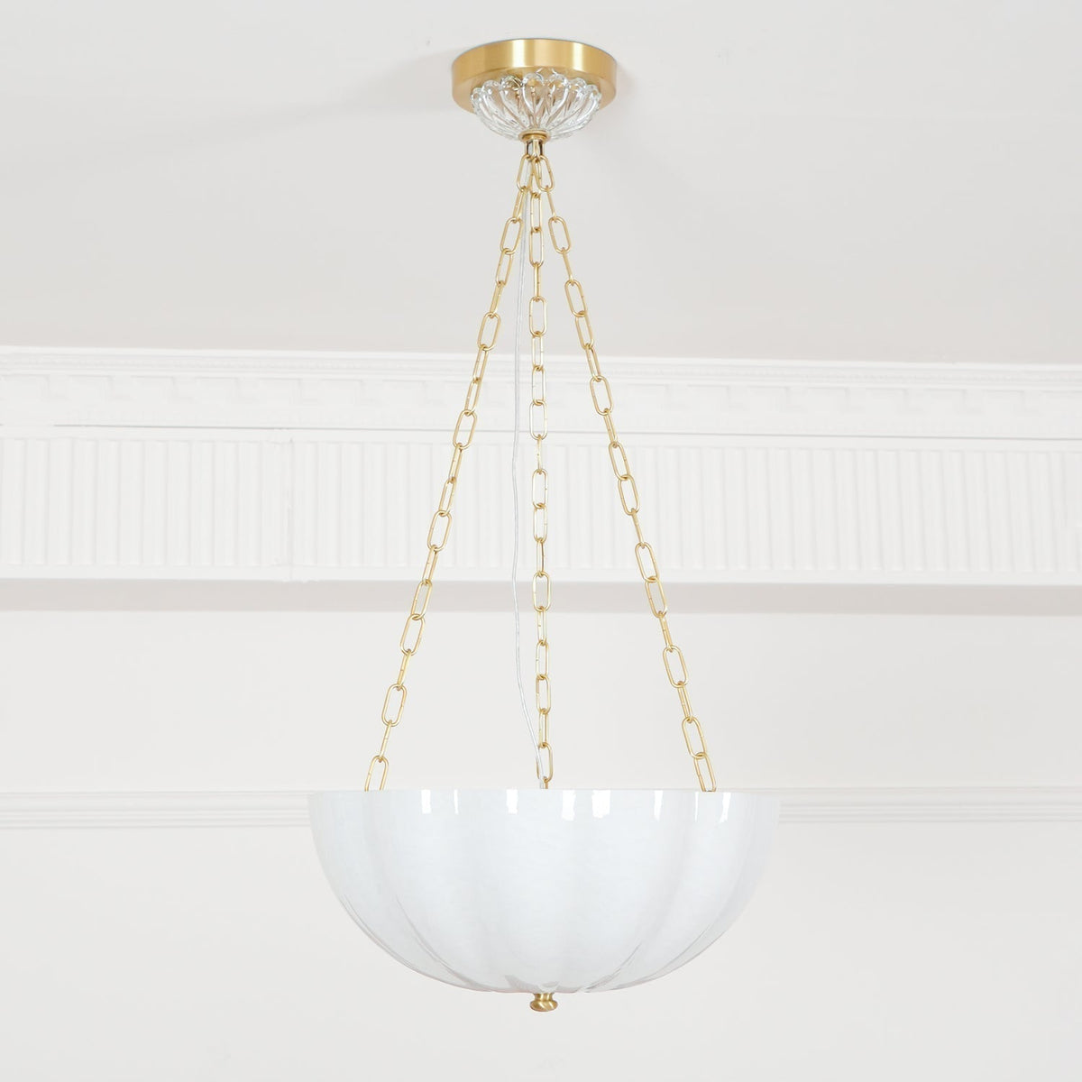 Lustra Lustre Verre Bol Laiton Chaîne - Neutralighting