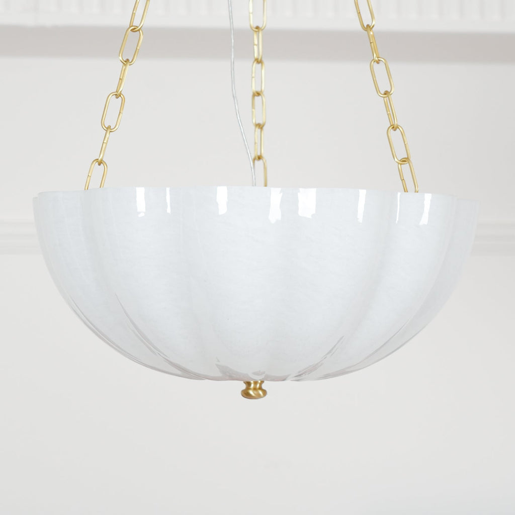 Lustra Lustre Verre Bol Laiton Chaîne - Neutralighting