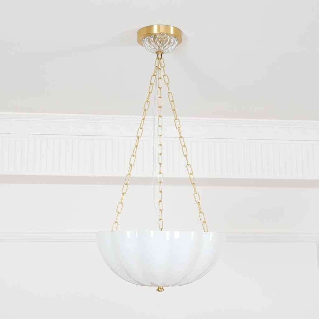 Lustra Lustre Verre Bol Laiton Chaîne - Neutralighting
