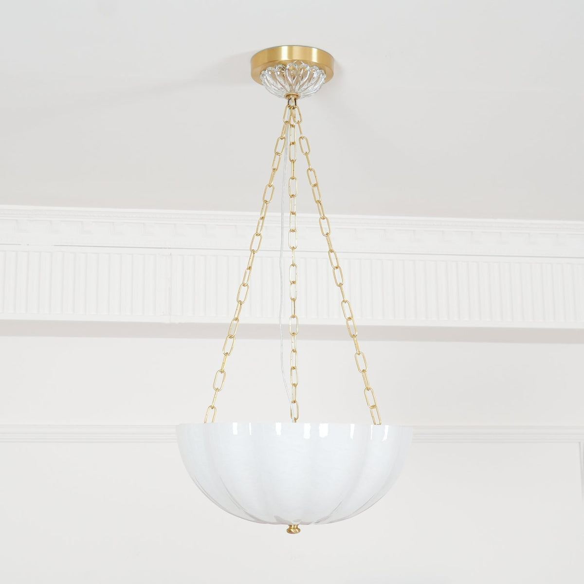 Lustra Lustre Verre Bol Laiton Chaîne - Neutralighting