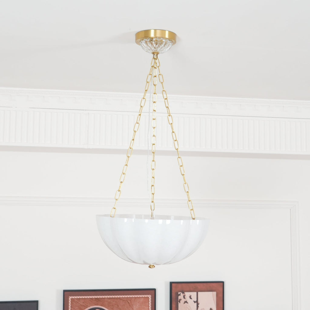 Lustra Lustre Verre Bol Laiton Chaîne - Neutralighting