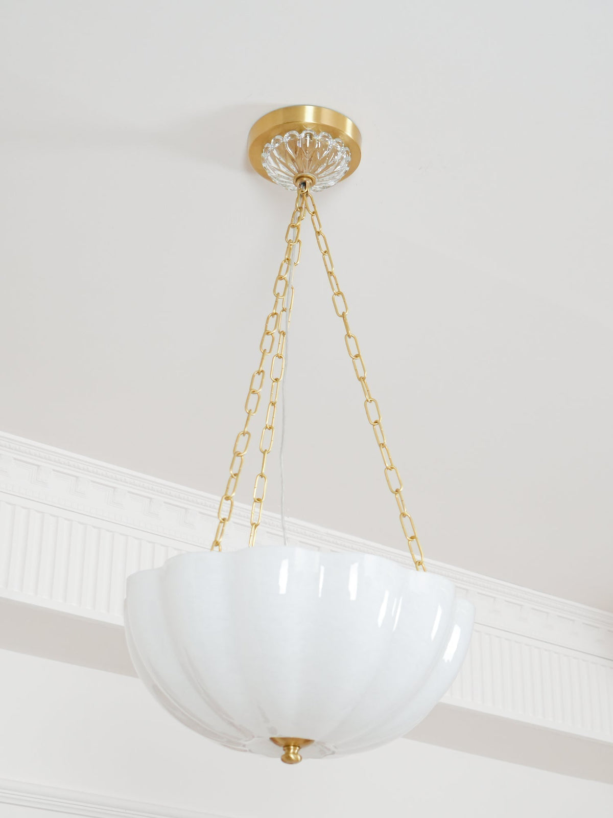 Lustra Lustre Verre Bol Laiton Chaîne - Neutralighting