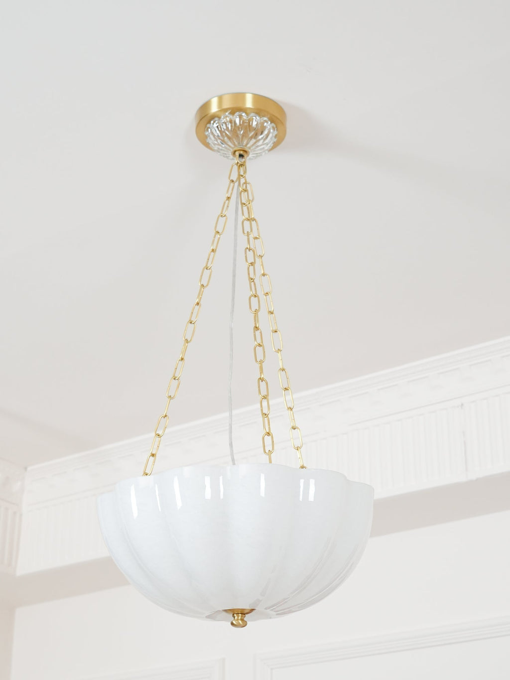 Lustra Lustre Verre Bol Laiton Chaîne - Neutralighting