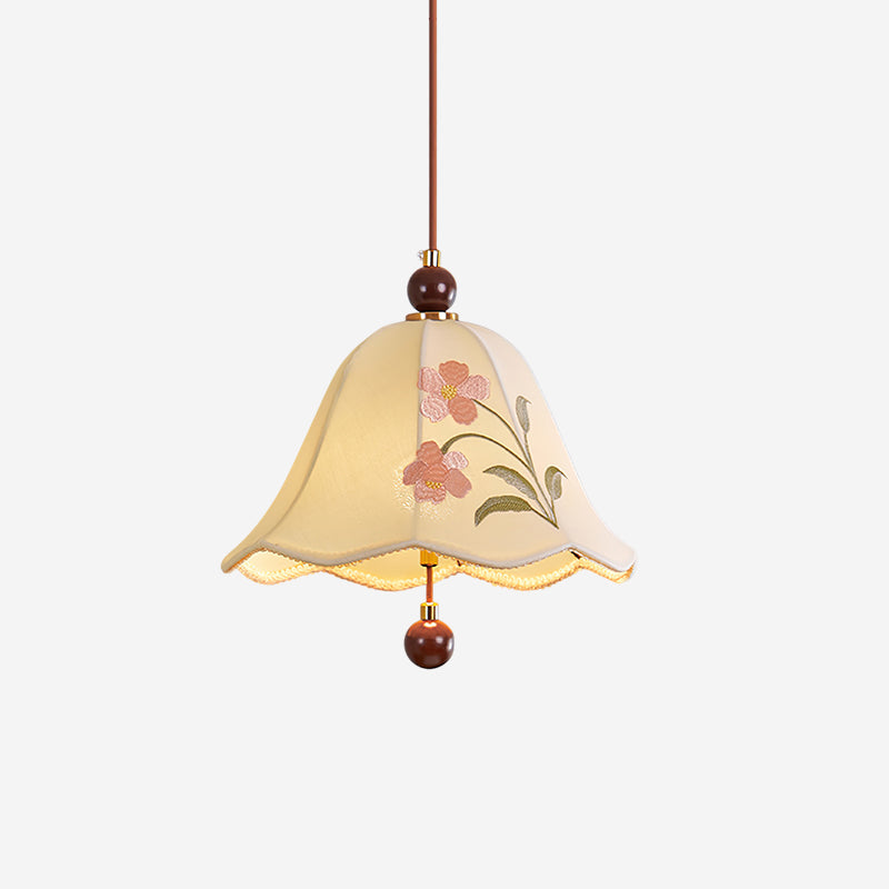 Roselle Lampe Pendante Élégance Florale Brodée - Neutralighting