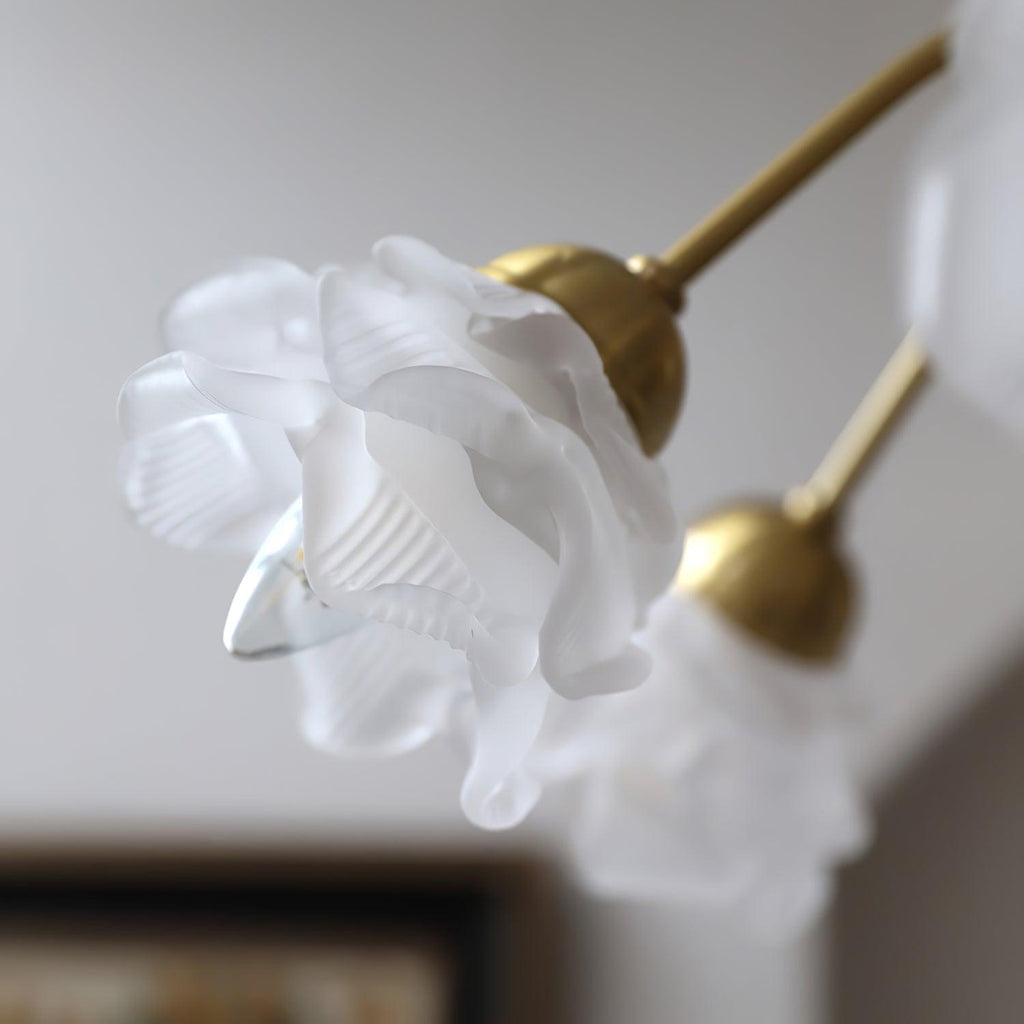 Lustra Chandelier Laiton Verre Rose Floral - Neutralighting