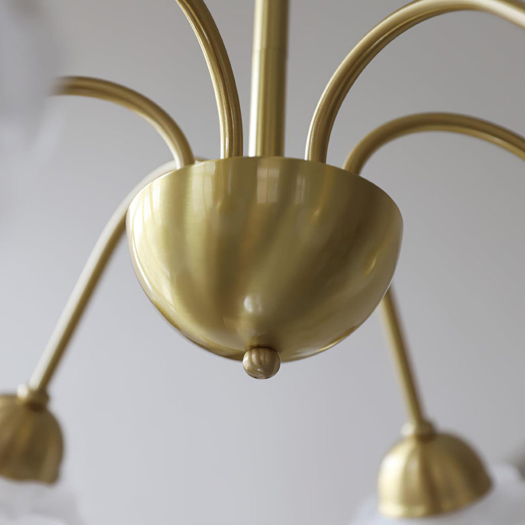 Lustra Chandelier Laiton Verre Rose Floral - Neutralighting
