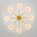 Landi Lustre Pétales en Verre Rose Drapés - Neutralighting