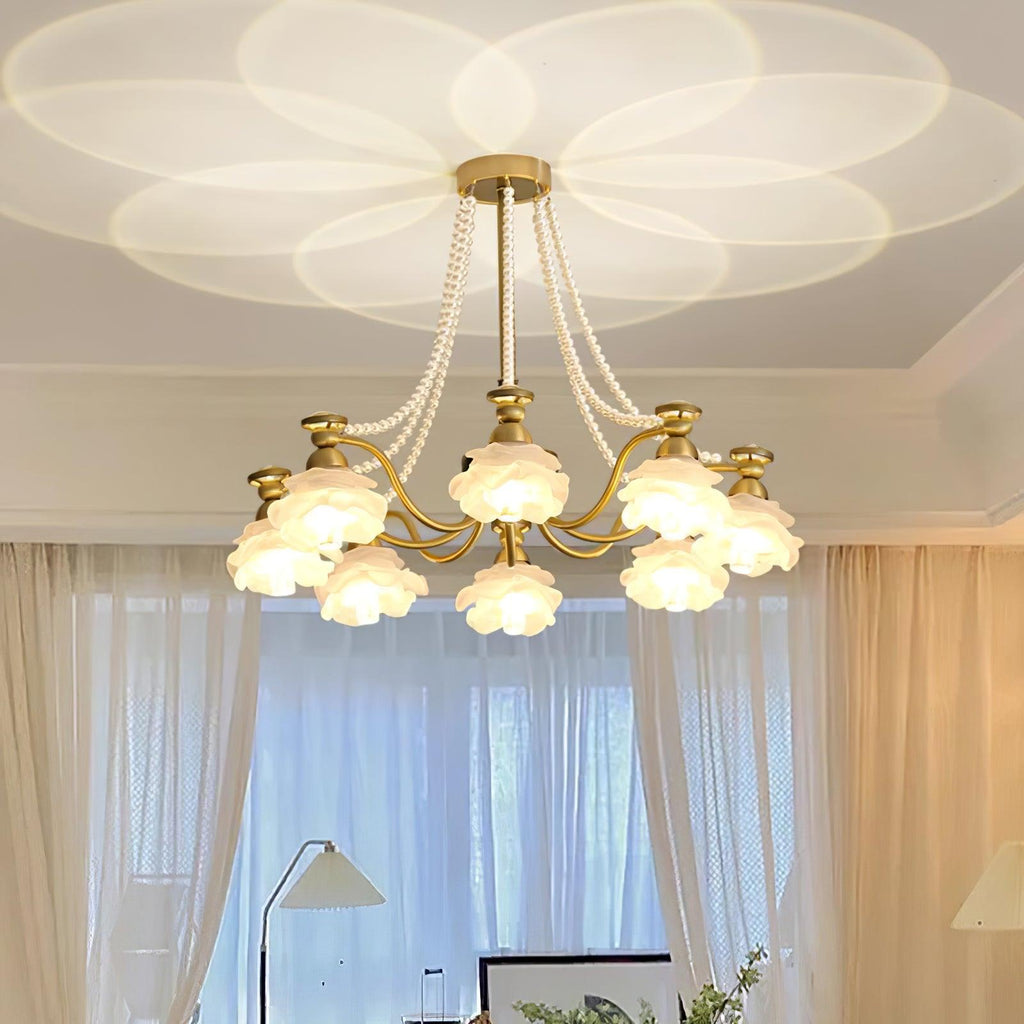 Landi Lustre Pétales en Verre Rose Drapés - Neutralighting
