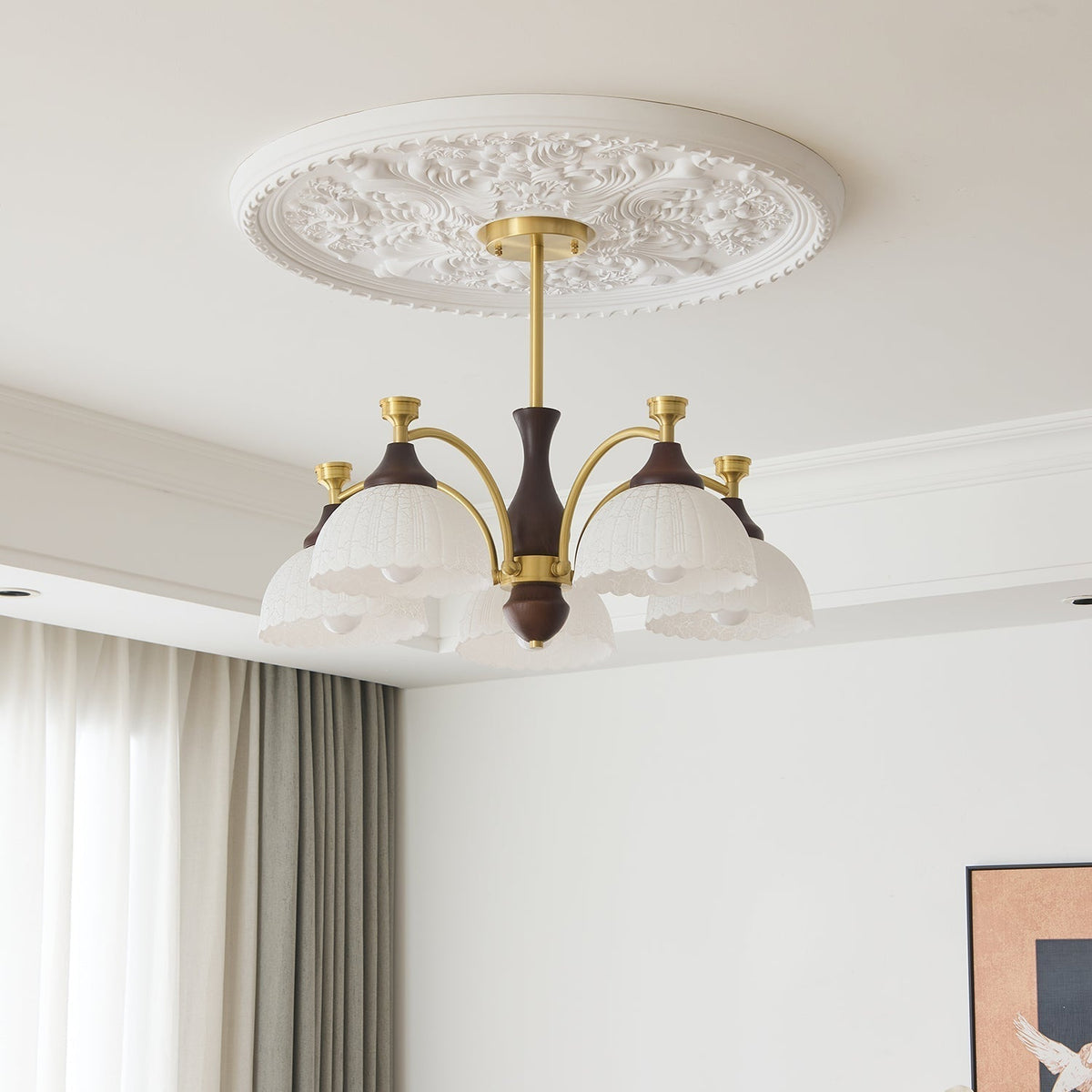Avvynila Lustre Vintage Élégant en Laiton et Bois - Neutralighting
