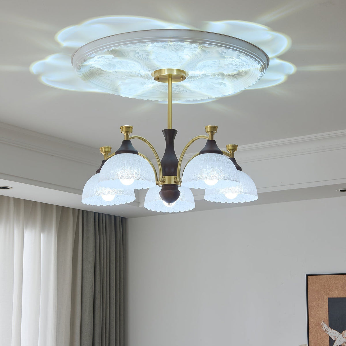 Avvynila Lustre Vintage Élégant en Laiton et Bois - Neutralighting