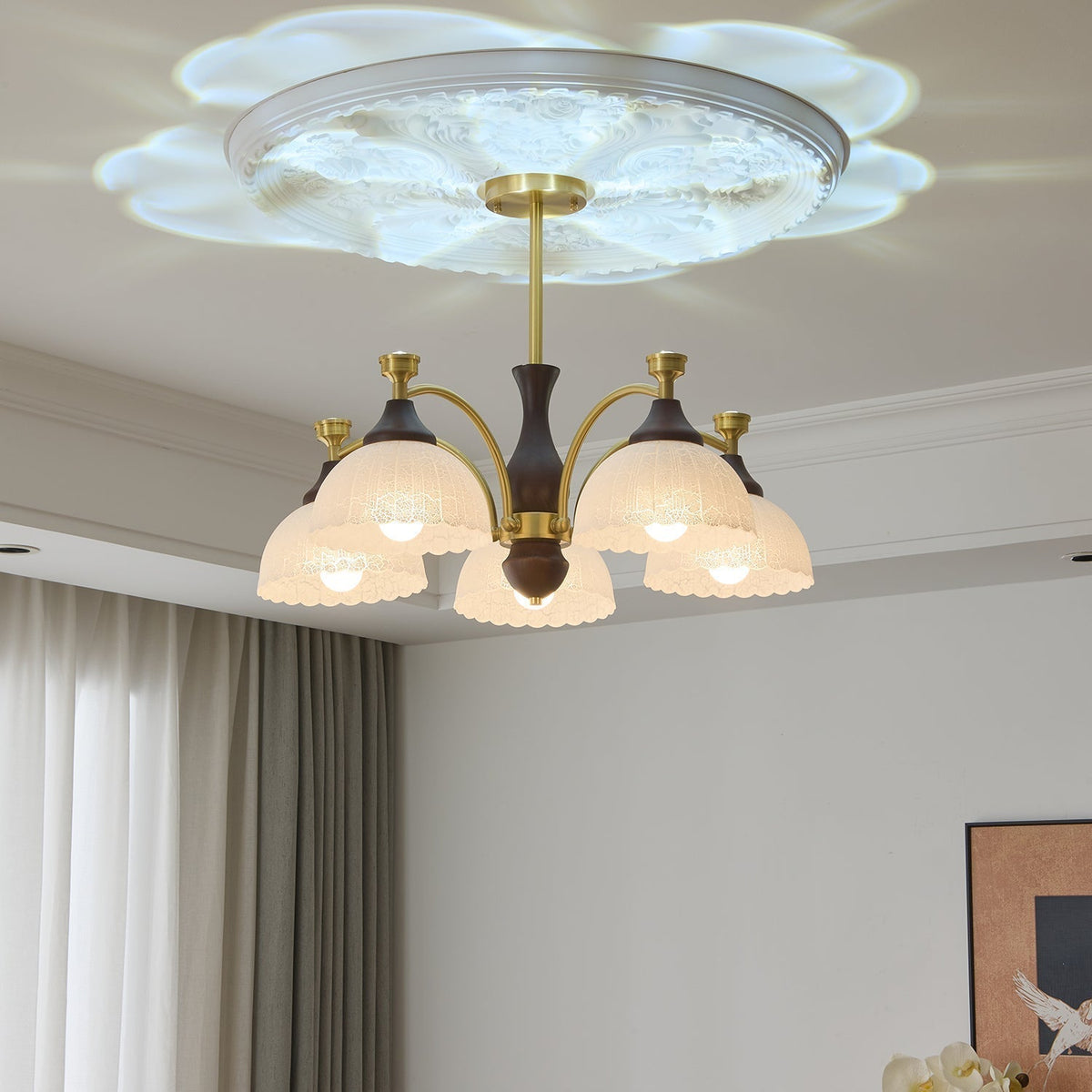 Avvynila Lustre Vintage Élégant en Laiton et Bois - Neutralighting