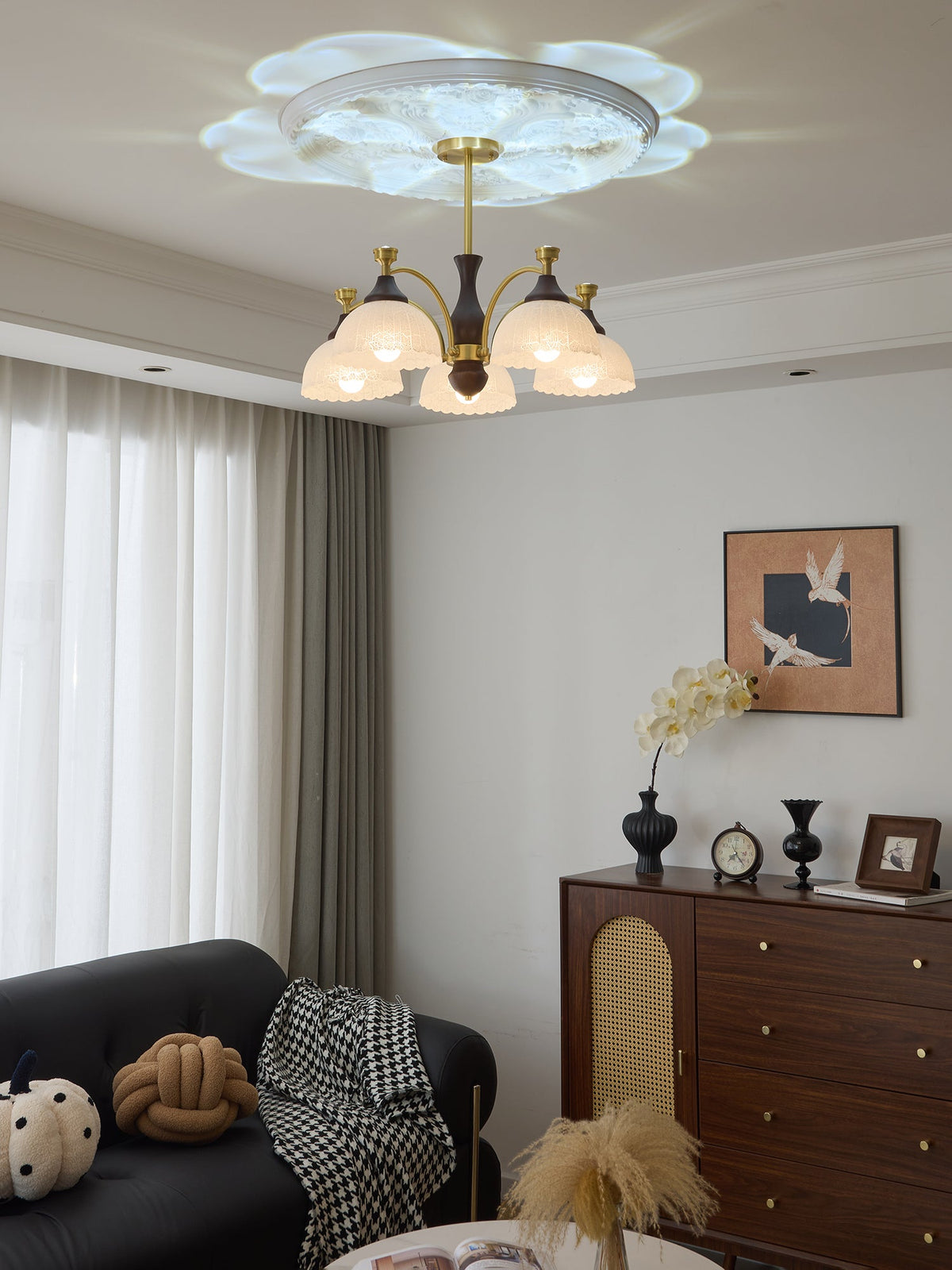Avvynila Lustre Vintage Élégant en Laiton et Bois - Neutralighting