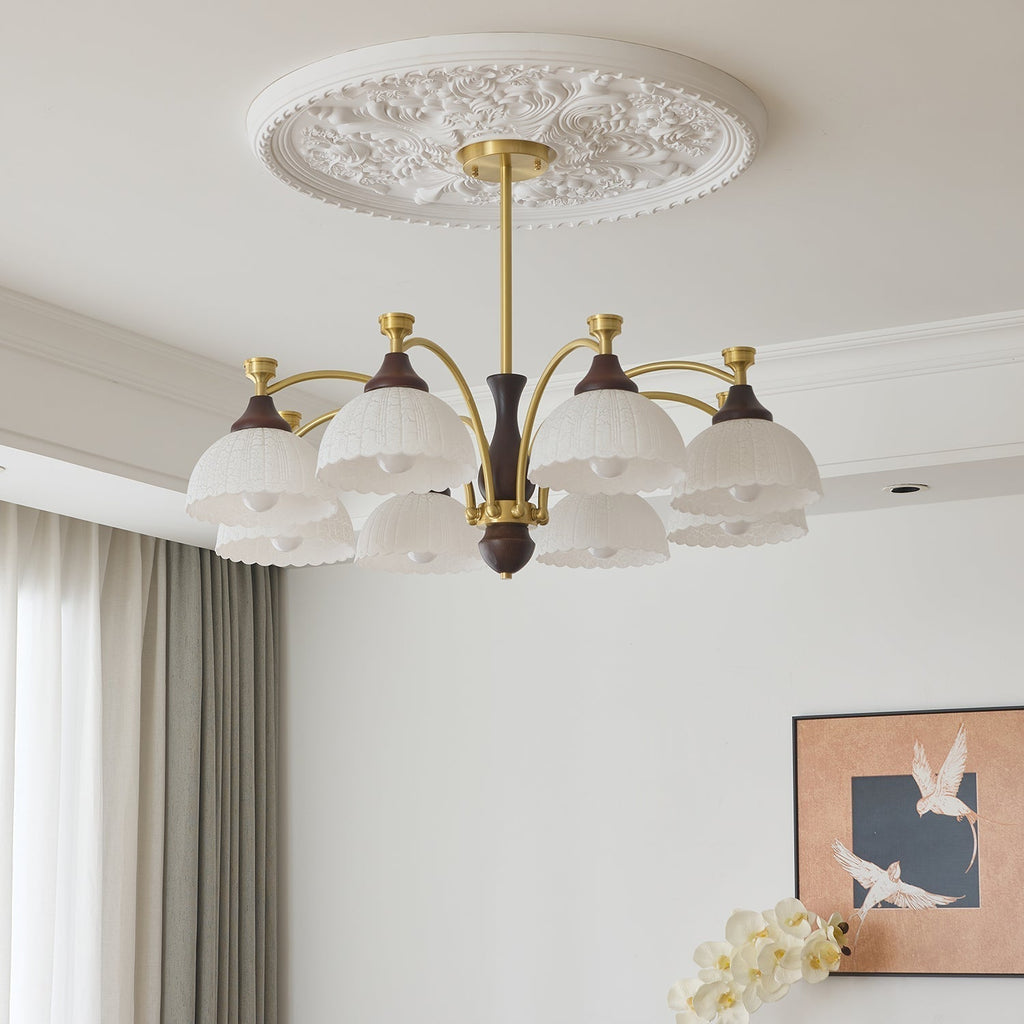 Avvynila Lustre Vintage Élégant en Laiton et Bois - Neutralighting