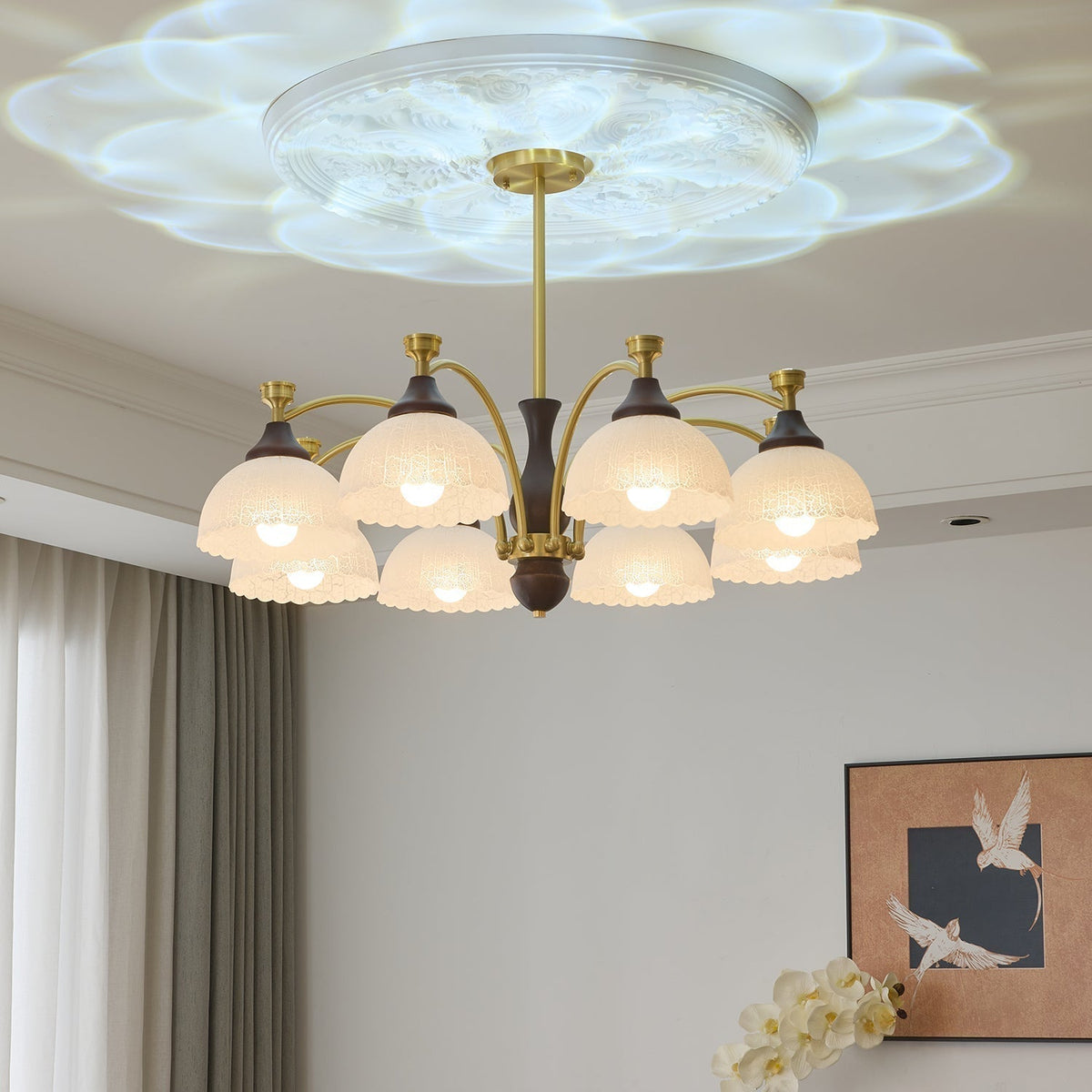 Avvynila Lustre Vintage Élégant en Laiton et Bois - Neutralighting