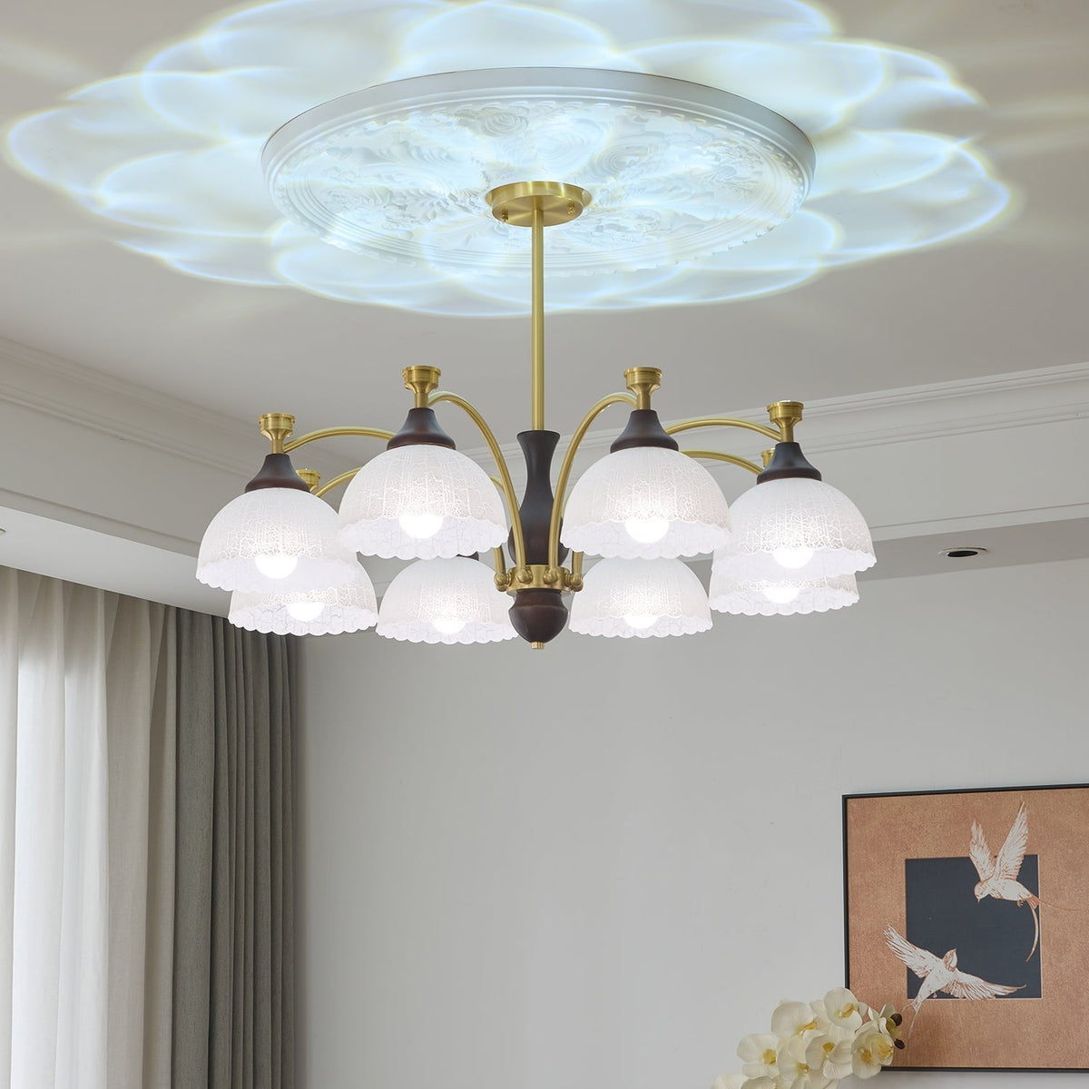 Avvynila Lustre Vintage Élégant en Laiton et Bois - Neutralighting