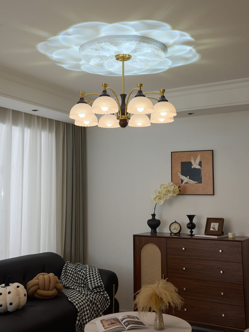 Avvynila Lustre Vintage Élégant en Laiton et Bois - Neutralighting