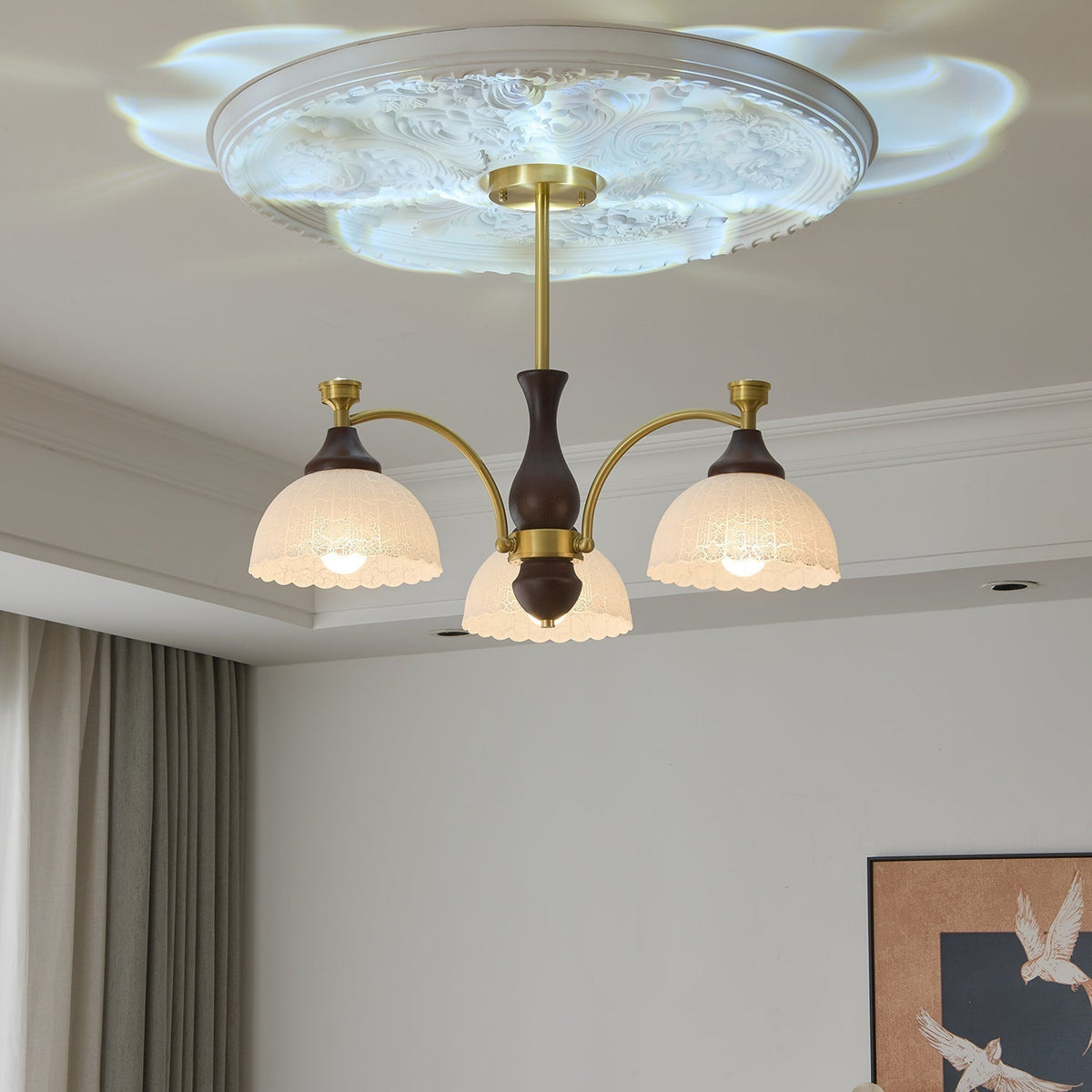 Avvynila Lustre Vintage Élégant en Laiton et Bois - Neutralighting