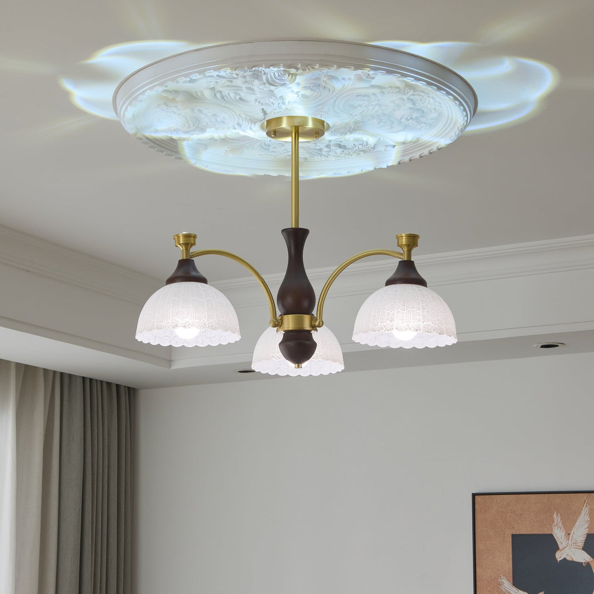 Avvynila Lustre Vintage Élégant en Laiton et Bois - Neutralighting