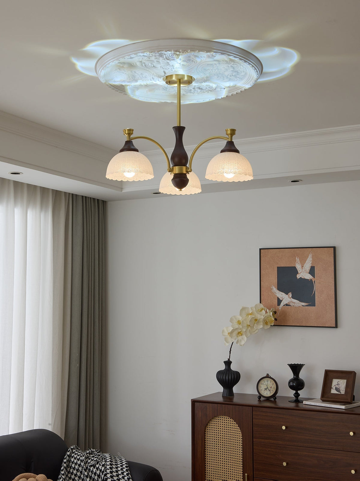 Avvynila Lustre Vintage Élégant en Laiton et Bois - Neutralighting