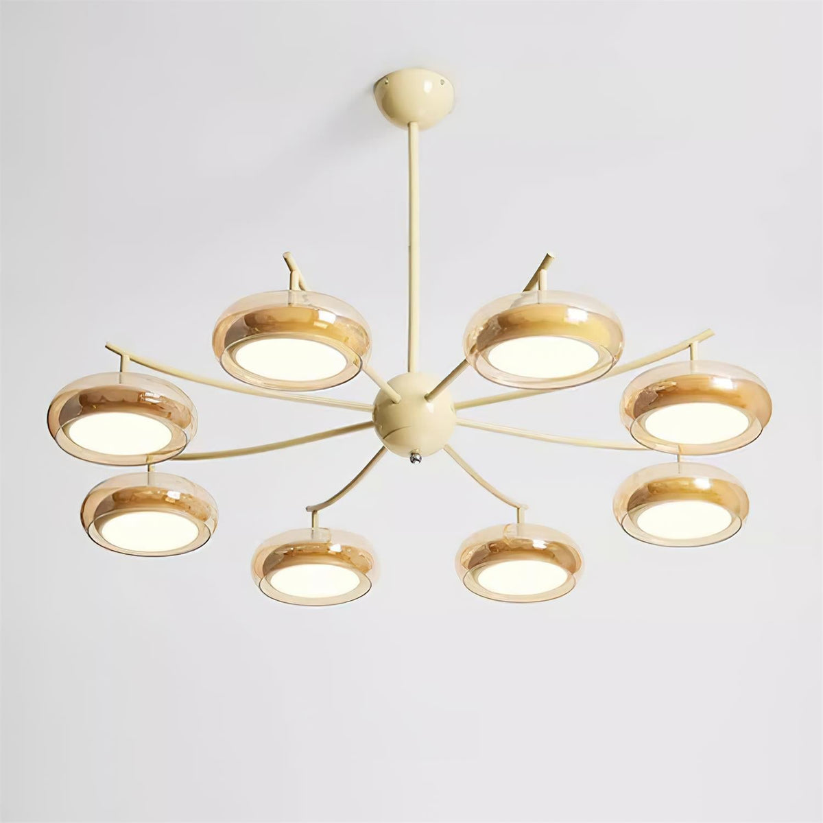 Rotan Lustre Orbes en Verre Crème Sérénité - Neutralighting