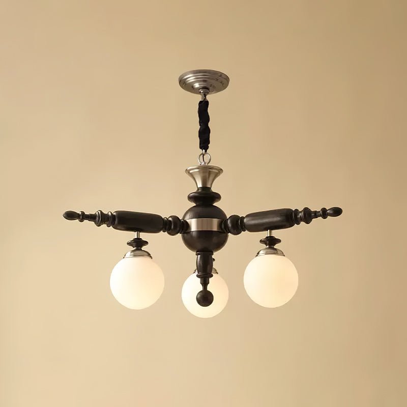 Olvenir Chandelier en Bois Rustique et Verre - Neutralighting