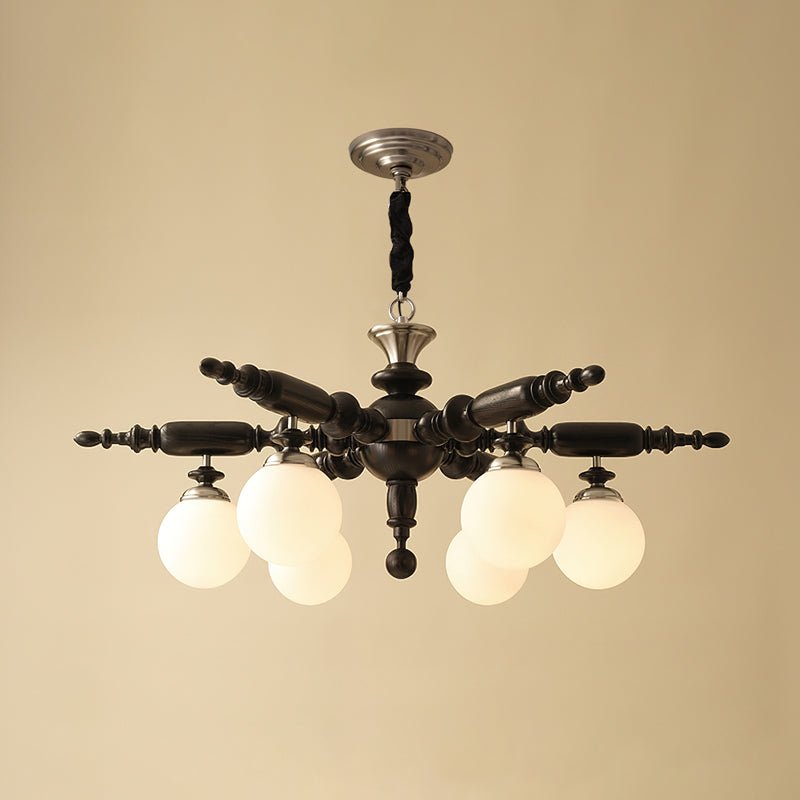 Olvenir Chandelier en Bois Rustique et Verre - Neutralighting