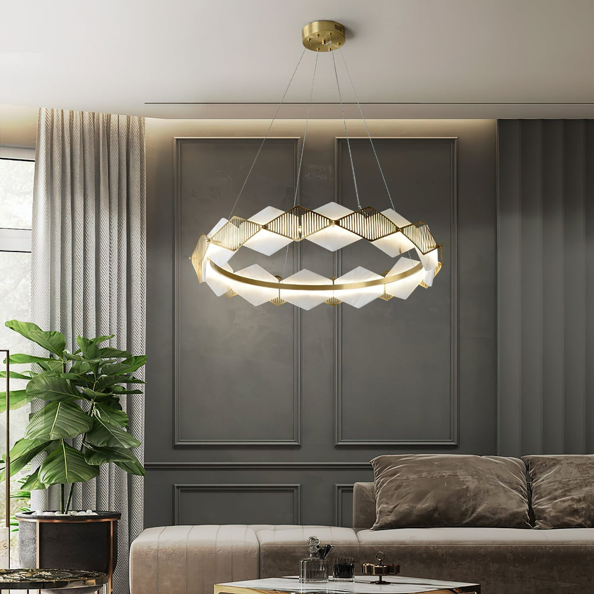 Lustrare Lustre Alabastre LED Minimaliste Moderne Rote - Neutralighting