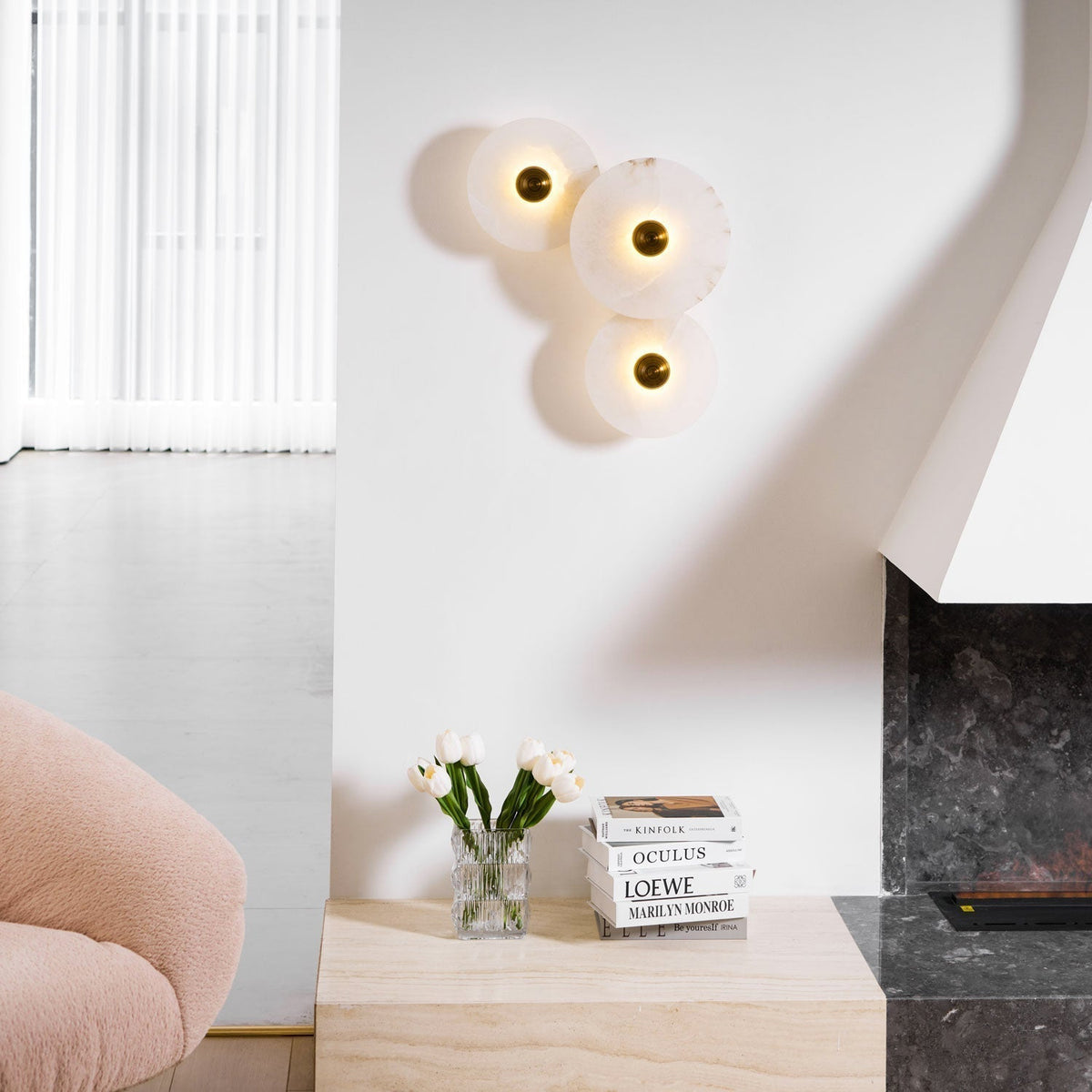 Selene Plafonnier Minimaliste en Albâtre - Neutralighting