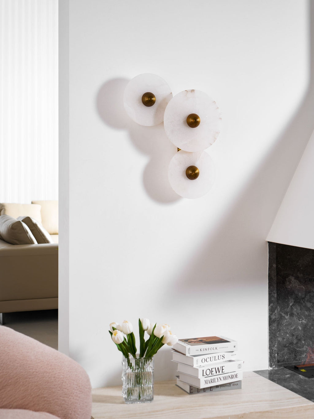 Selene Plafonnier Minimaliste en Albâtre - Neutralighting