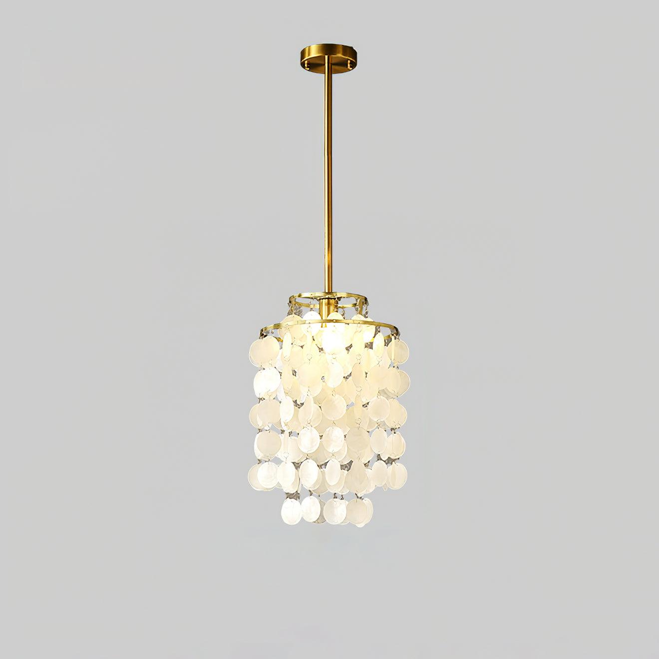 Lustra Suspension Lampe Coquillage Rond en Chrome - Neutralighting