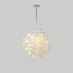 Lustra Suspension Lampe Coquillage Rond en Chrome - Neutralighting