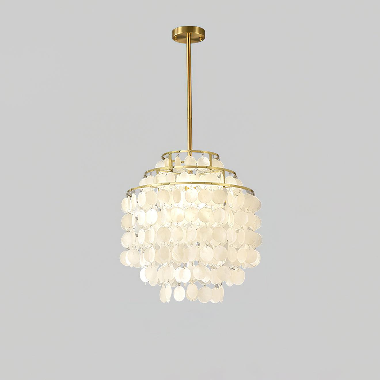 Lustra Suspension Lampe Coquillage Rond en Chrome - Neutralighting