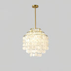 Lustra Suspension Lampe Coquillage Rond en Chrome - Neutralighting