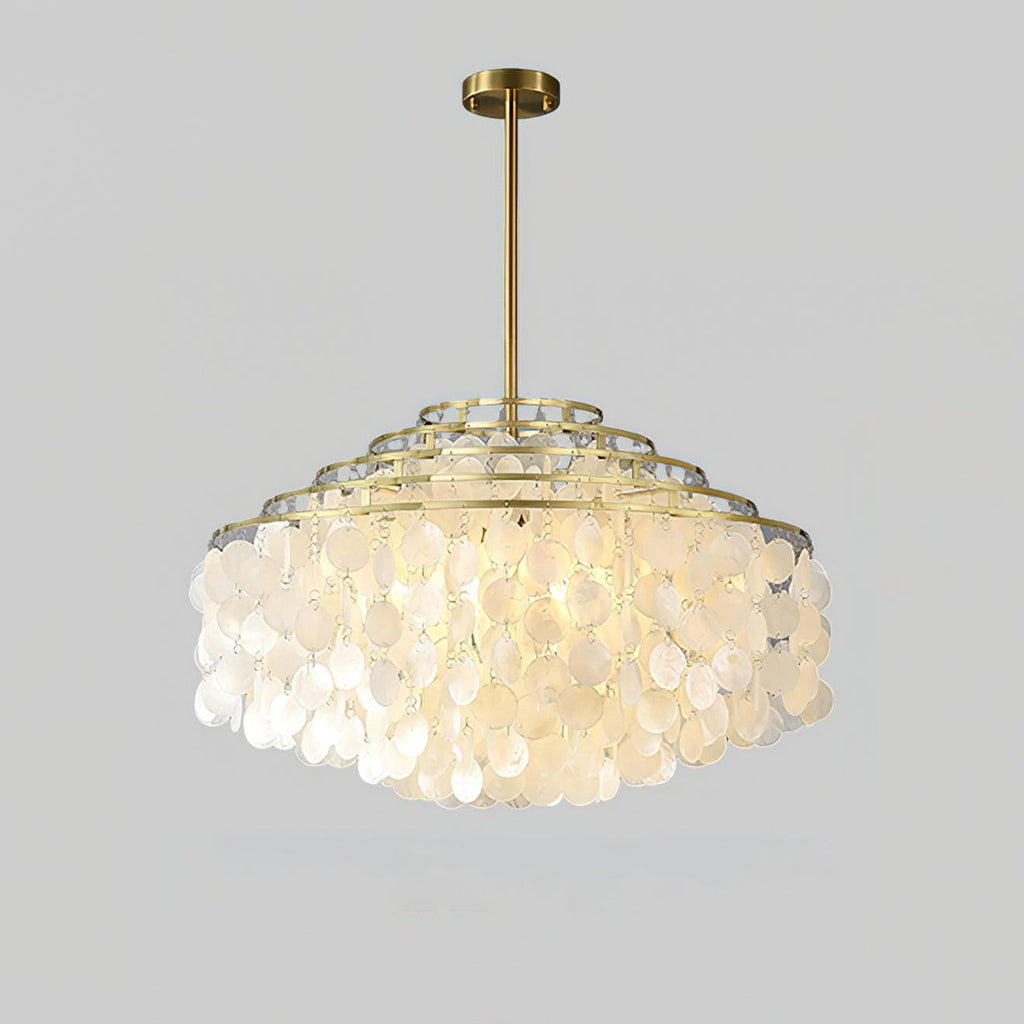 Lustra Suspension Lampe Coquillage Rond en Chrome - Neutralighting