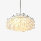 Lustra Suspension Lampe Coquillage Rond en Chrome - Neutralighting