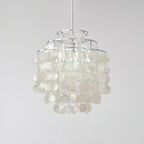 Lustra Suspension Lampe Coquillage Rond en Chrome - Neutralighting