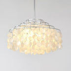 Lustra Suspension Lampe Coquillage Rond en Chrome - Neutralighting