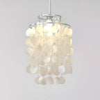 Lustra Suspension Lampe Coquillage Rond en Chrome - Neutralighting
